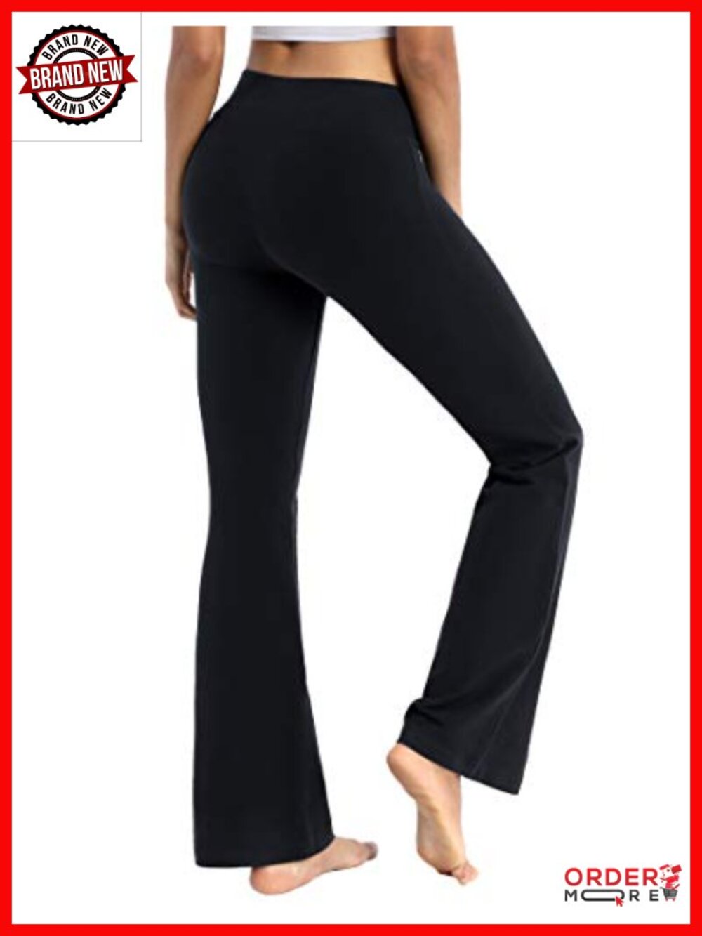 29" 31" 33" 35" 37" High Waist Bootcut Yoga Pants Tummy Control Flare